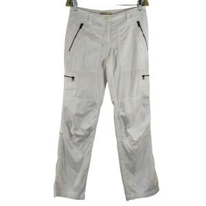 F Michael Kors Women's White Y2K Zippered Roll Up Tab Cargo Utility Pants Size 2
